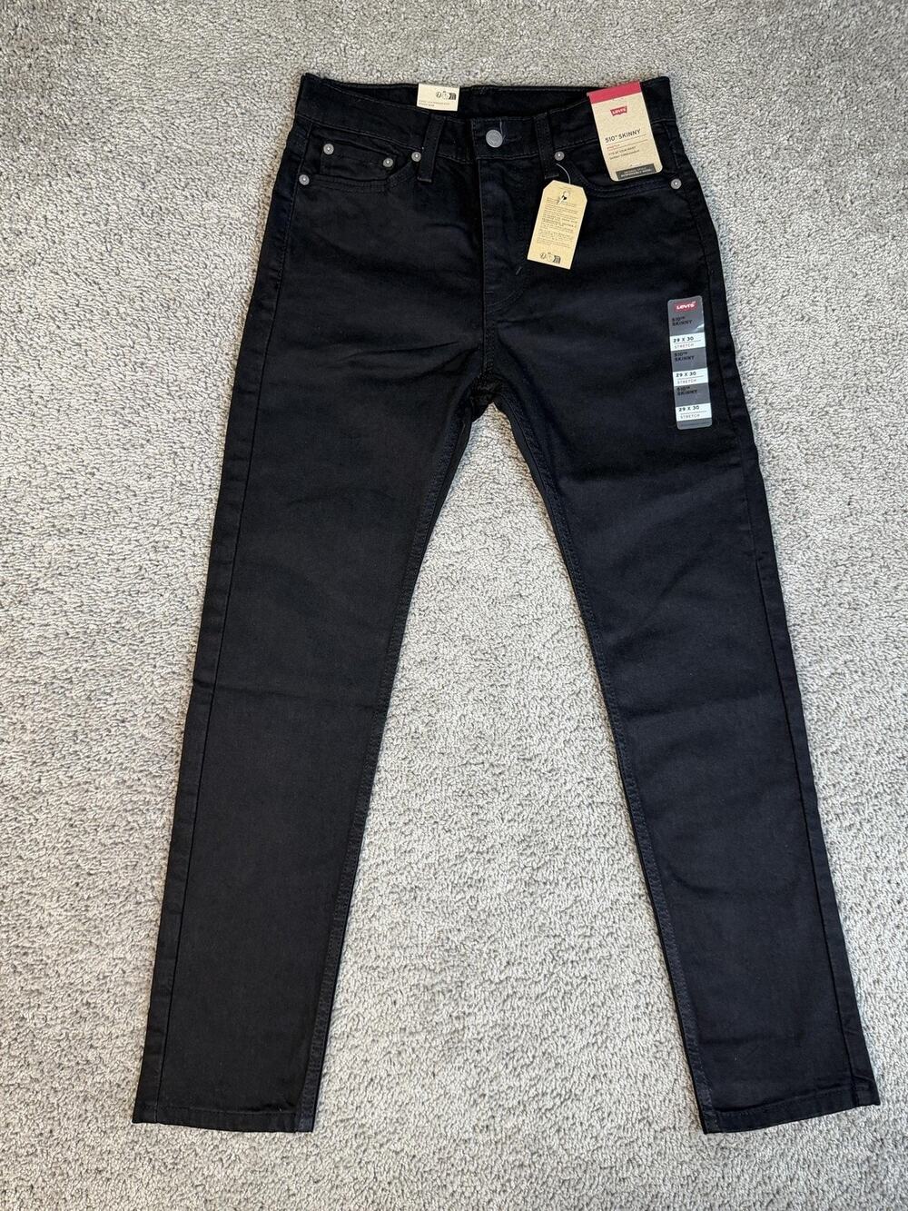 Levi's 510 Skinny Jeans Mens 29x30 Black Stretch Extra-Slim W29 L30 Denim